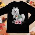 Womens Pomeranian I Love Mom Tattoo Dog Funny Mothers Day Women Graphic Long Sleeve T-shirt Personalized Gifts