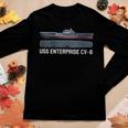 Womens Uss Enterprise Cv-6 Aircraft Carrier World War Ii Women Graphic Long Sleeve T-shirt Funny Gifts