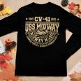 Womens Uss Midway Cva-41 Aircraft Carrier Veteran Sailor Souvenir Women Graphic Long Sleeve T-shirt Funny Gifts