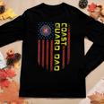Womens Vintage Usa American Flag Proud Us Coast Guard Veteran Dad Women Graphic Long Sleeve T-shirt Funny Gifts