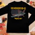 Ww2 Ship & Korean War Uss Missouri Bb-63 Battleship Veterans Women Graphic Long Sleeve T-shirt Funny Gifts
