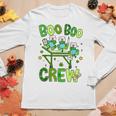 Boo Boo Crew Nurse St Patricks Day Shamrock Face Mask Nurse Women Graphic Long Sleeve T-shirt Funny Gifts