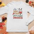 Christmas He Sees You When You Are Drinking V2 Women Graphic Long Sleeve T-shirt Personalized Gifts