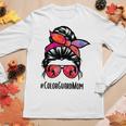 Color Guard Mom Messy Bun Marching Band School Mommy Mother Women Graphic Long Sleeve T-shirt Personalized Gifts