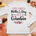 Womens My First As A Grandma Flowers 2023 Women Long Sleeve T-shirt Unique Gifts