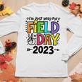 Just Here For Field Day 2023 Peace Sign Teacher Students Women Long Sleeve T-shirt Unique Gifts