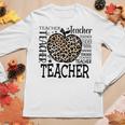 Leopard Apple Teacher Teachers Day Women Long Sleeve T-shirt Unique Gifts