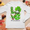 Love Cute Irish Gnome St Patricks Day Shamrock Teacher Life Women Graphic Long Sleeve T-shirt Funny Gifts