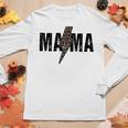 Mama Lightning Bolt Leopard Cheetah Print Mothers Day Women Graphic Long Sleeve T-shirt Personalized Gifts