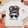 Marine Life Marine Mom Military Messy Bun Marine Wife Women Long Sleeve T-shirt Unique Gifts