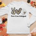 Peace Love Volleyball Mom Leopard Print Cheetah Pattern Women Long Sleeve T-shirt Unique Gifts