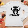Racoon Peace Sign Trashed Racoon Panda Lovers Women Long Sleeve T-shirt Unique Gifts