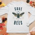 Retro Save The Bees Apiary Bee Beekeeper Earth Day Women Long Sleeve T-shirt Unique Gifts
