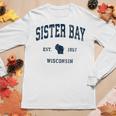 Sister Bay Wisconsin Wi Vintage Athletic Navy Sports Women Long Sleeve T-shirt Unique Gifts