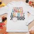 Somebodys Spoiled Ass Wife Retro Checkered Women Long Sleeve T-shirt Unique Gifts