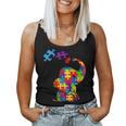 Autism Mom Elephant Puzzle Pieces Adhd Autism Supporter Women Tank Top Basic Casual Daily Weekend Graphic
