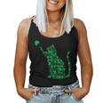 Cute Cat St Patricks Day Clover Lucky Cat Mom Shamrock Cat Women Tank Top Basic Casual Daily Weekend Graphic