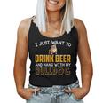 Drink Beer Hang With My English Bulldog Dad Mom Beer Day Women Tank Top Basic Casual Daily Weekend Graphic
