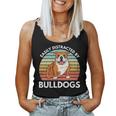 Easily Distracted By Bulldogs Funny Bulldog Dog Mom Women Tank Top Basic Casual Daily Weekend Graphic