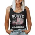 My Favorite Nurse Calls Me Grandpa Usa Flag Father Women Tank Top