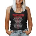 Firefighters Prayer Funny Christian Firemans Dad Husband Women Tank Top Basic Casual Daily Weekend Graphic