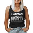 Funny Fire Fighter Gifts For Women Dont Underestimate Women Tank Top Basic Casual Daily Weekend Graphic