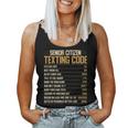 Funny Senior Citizen Texting Code Fun Old People Gag Gift Women Tank Top Basic Casual Daily Weekend Graphic
