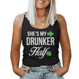 Funny St Patricks Day Shes My Drunker Half Couples Women Tank Top Basic Casual Daily Weekend Graphic