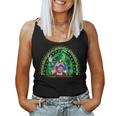 Happy St Patricks Day Cute Gnome Tie Dye Shamrock Rainbow Women Tank Top Basic Casual Daily Weekend Graphic