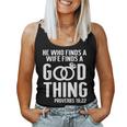 He Who Finds A Wife Finds A Good Thing Couple Matching Women Tank Top Basic Casual Daily Weekend Graphic