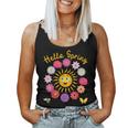 Hello Spring Sun Flower Women Easter Mothers Day Woman Mom Women Tank Top Basic Casual Daily Weekend Graphic