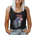 Horse 4Th Of July Women Horse Graphic American Flag Women Tank Top
