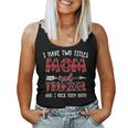 I Have Two Titles Mom And Trucker Buffalo Plaid Women Tank Top Basic Casual Daily Weekend Graphic