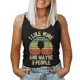 I Like Wine Maybe 3 People Funny Drinking Retro Women Tank Top Basic Casual Daily Weekend Graphic