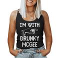 Im With Drunky Mcgee Funny Couples St Patricks Day Women Tank Top Basic Casual Daily Weekend Graphic