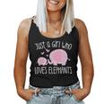 Just A Girl Who Loves Elephants Mom Baby Toddler Kids Gift Women Tank Top Basic Casual Daily Weekend Graphic