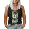 Little Sister Of The Birthday Boy Soccer Player Team Party Women Tank Top