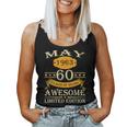 May 1963 60 Years Of Being Awesome Idea Retro 60Th Birthday Women Tank Top Basic Casual Daily Weekend Graphic