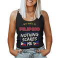 My Wife Is Filipino Republic Of The Philippines Roots Flag Women Tank Top Basic Casual Daily Weekend Graphic