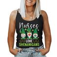 Nurses Love Shenanigans St Patricks Day Irish Pride Women Tank Top Basic Casual Daily Weekend Graphic