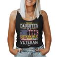 Proud Daughter Vietnam War Veteran Matching With Dad Women Tank Top Basic Casual Daily Weekend Graphic