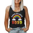 Retro Xoxo Rainbow Love Valentines Day Men Women Couples Women Tank Top Basic Casual Daily Weekend Graphic
