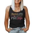 Teacher And Firefighter Wife Teacher Life Fire Wife Women Tank Top Basic Casual Daily Weekend Graphic