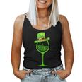 Three Wine Glasses Clover Irish Shamrock St Patrick Day V2 Women Tank Top Basic Casual Daily Weekend Graphic
