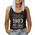 Turning 40 Birthday Decoration Women 40Th Bday 1983 Birthday Women Tank Top Basic Casual Daily Weekend Graphic