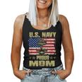 Us Navy Proud Mom With American Flag 4Th Of July Veteran Day Women Tank Top Basic Casual Daily Weekend Graphic