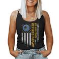 Vintage Usa Flag Retired Us Air Force Veteran Papaw Women Tank Top Basic Casual Daily Weekend Graphic
