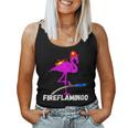 Womens Fire Fighter Flamingo Exotic Bird Funny Firefighter Fireman Women Tank Top Basic Casual Daily Weekend Graphic