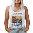 Bear I Like Beer And My Smoker And Maybe 3 People Women Tank Top Basic Casual Daily Weekend Graphic