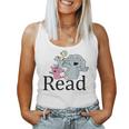 Funny Library Teacher Read Book Club Piggie Elephant Pigeons Women Tank Top Basic Casual Daily Weekend Graphic